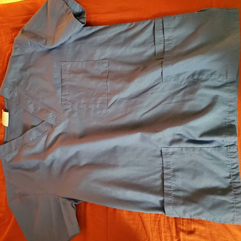 Light blue scrub top